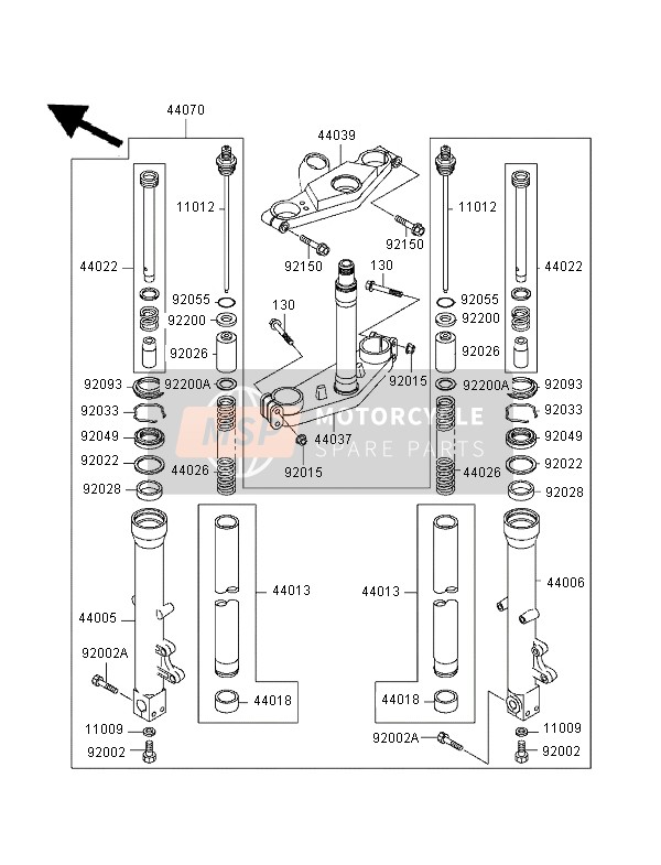 440701588EZ, DAMPER-ASSY,Fork Set,C.Gray, Kawasaki, 0