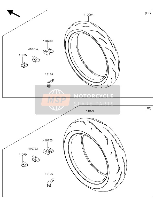 410090728, Tire,Fr,120/70ZR17(58W),RS10F, Kawasaki, 1