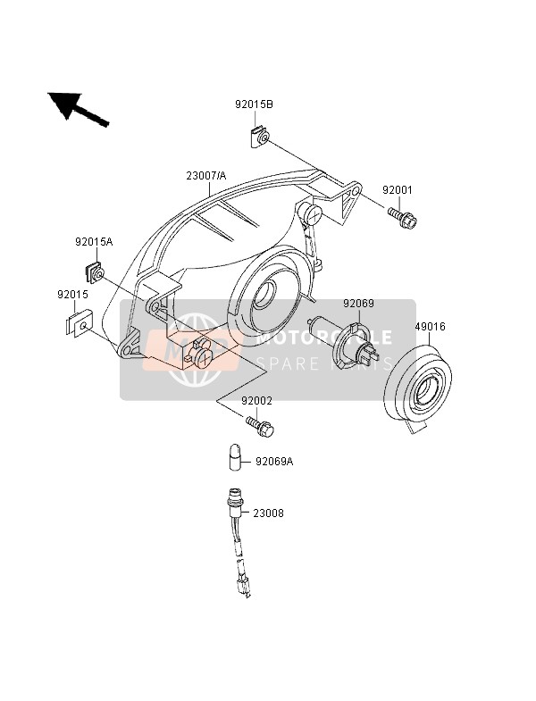 230071303, LENS-COMP, Head Lamp, Kawasaki, 1