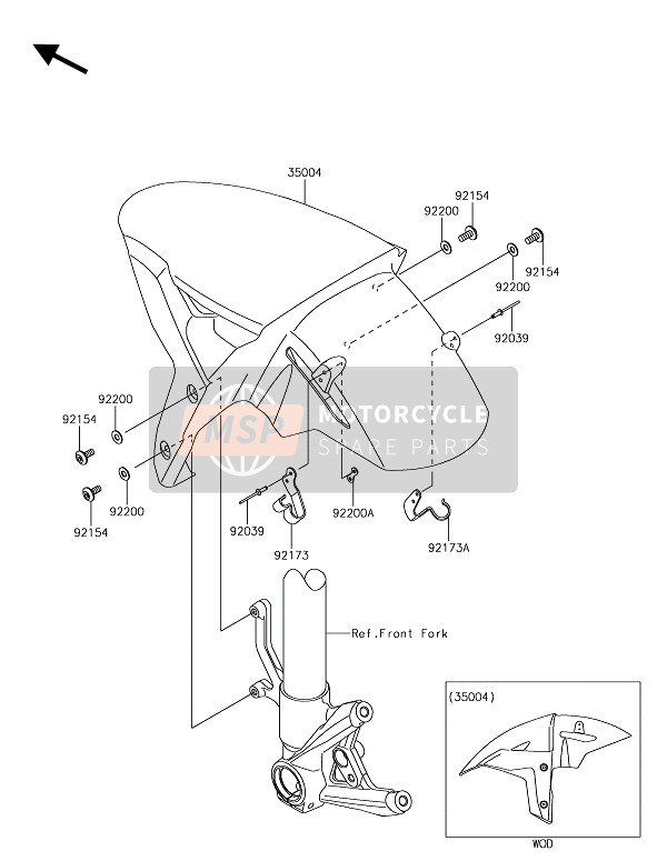 Kawasaki NINJA H2R 2017 Parafango anteriore(S) per un 2017 Kawasaki NINJA H2R