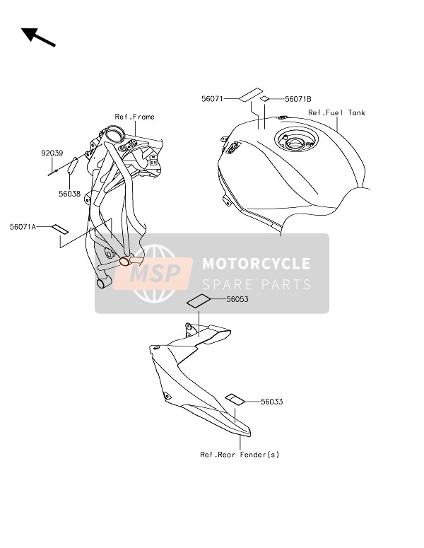 Kawasaki NINJA H2R 2017 Etiketten voor een 2017 Kawasaki NINJA H2R