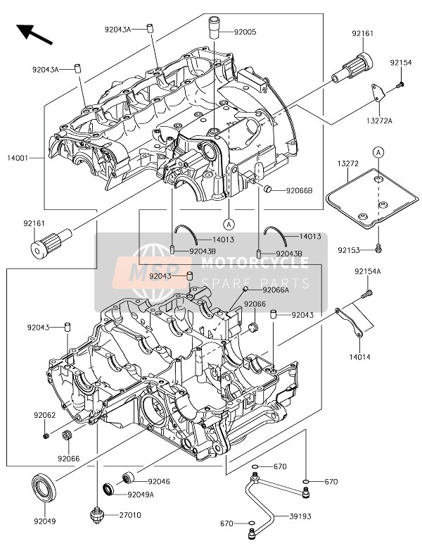 140010671, SET-CRANKCASE, Kawasaki, 0