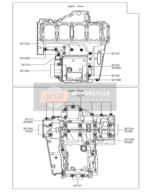 Kawasaki VERSYS 1000 2017 Modèle de boulon de carter pour un 2017 Kawasaki VERSYS 1000