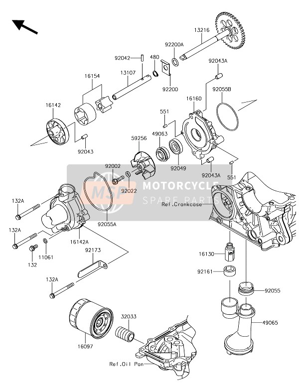 Kawasaki VERSYS 1000 2017 Pompa dell'olio per un 2017 Kawasaki VERSYS 1000