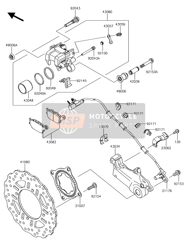 Kawasaki VERSYS 1000 2017 Rear Brake for a 2017 Kawasaki VERSYS 1000