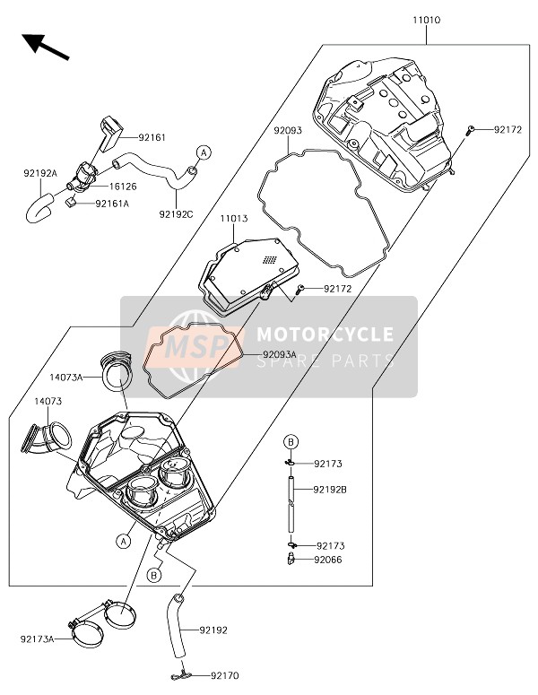 Kawasaki VERSYS 650 ABS 2017 Air Cleaner for a 2017 Kawasaki VERSYS 650 ABS