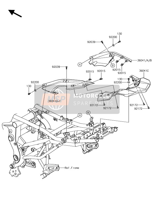 36041002551P, COVER-TAIL, Lh, C.L.Green, Kawasaki, 0