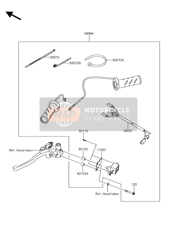 Kawasaki VERSYS 650 ABS 2017 Accessory (Grip Heater) for a 2017 Kawasaki VERSYS 650 ABS