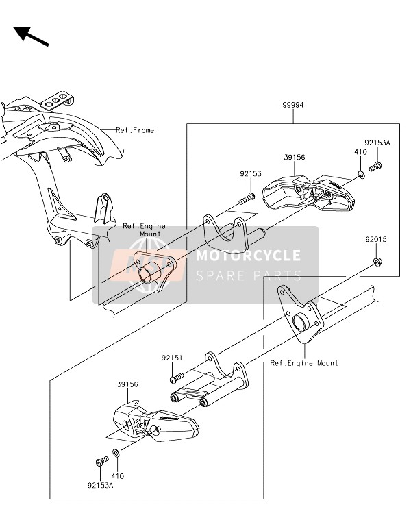 Kawasaki VERSYS 650 ABS 2017 Accessoire (Motorbescherming) voor een 2017 Kawasaki VERSYS 650 ABS