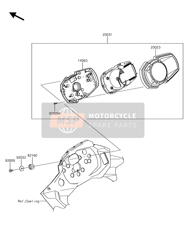 250230143, COVER-METER Case, Kawasaki, 0