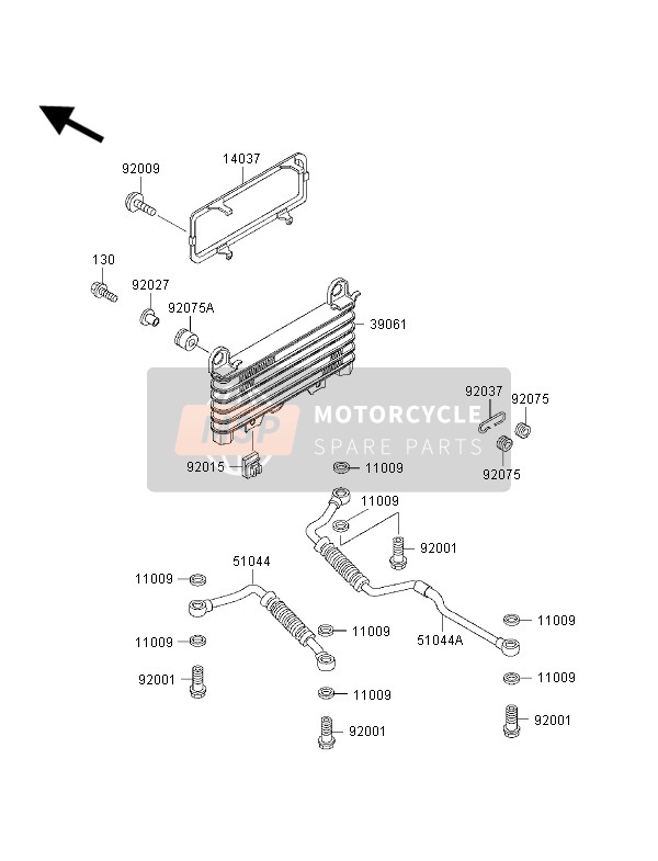 Kawasaki 1000 GTR 1996 Refroidisseur d'huile pour un 1996 Kawasaki 1000 GTR