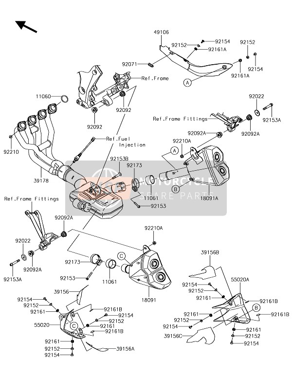 391780266, MANIFOLD-COMP-EXHAUST, Kawasaki, 0