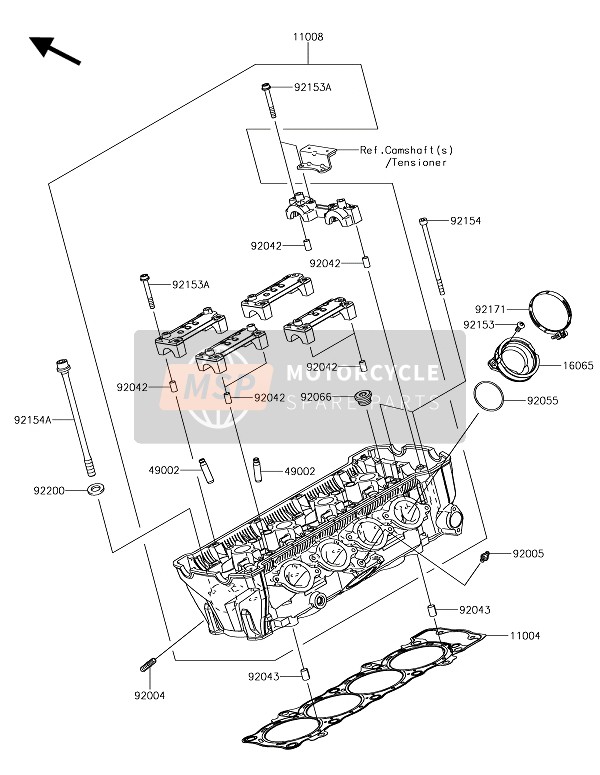 Kawasaki Z1000R EDITION 2017 Cylinder Head for a 2017 Kawasaki Z1000R EDITION