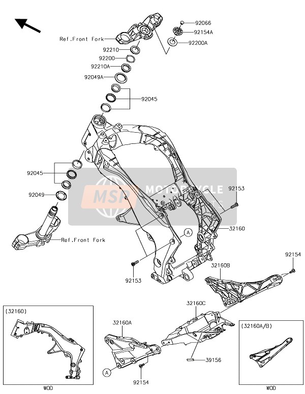 Kawasaki Z1000R EDITION 2017 Frame for a 2017 Kawasaki Z1000R EDITION