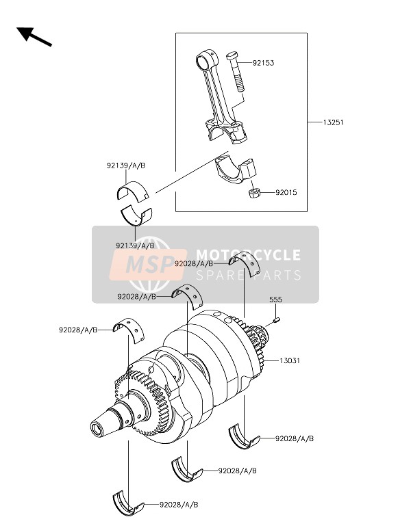 Kawasaki Z650 ABS 2017 Crankshaft for a 2017 Kawasaki Z650 ABS