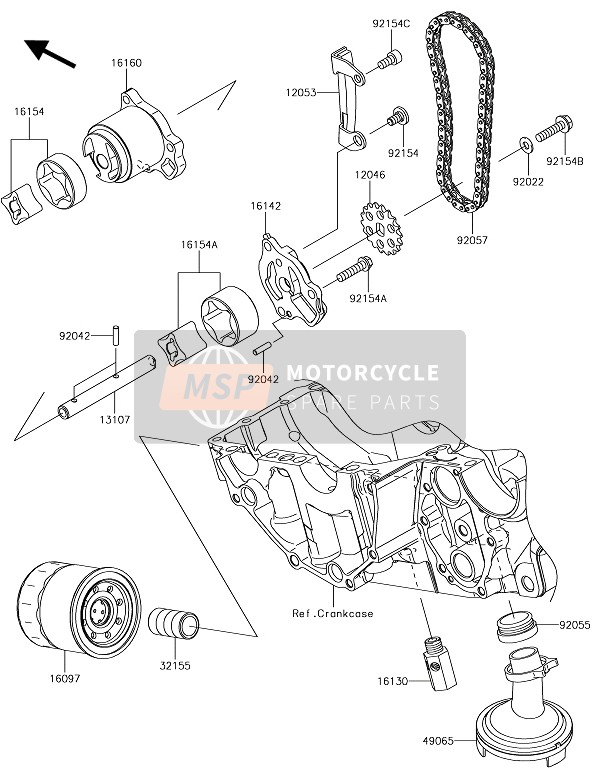 Kawasaki Z650 ABS 2017 Pompa dell'olio per un 2017 Kawasaki Z650 ABS