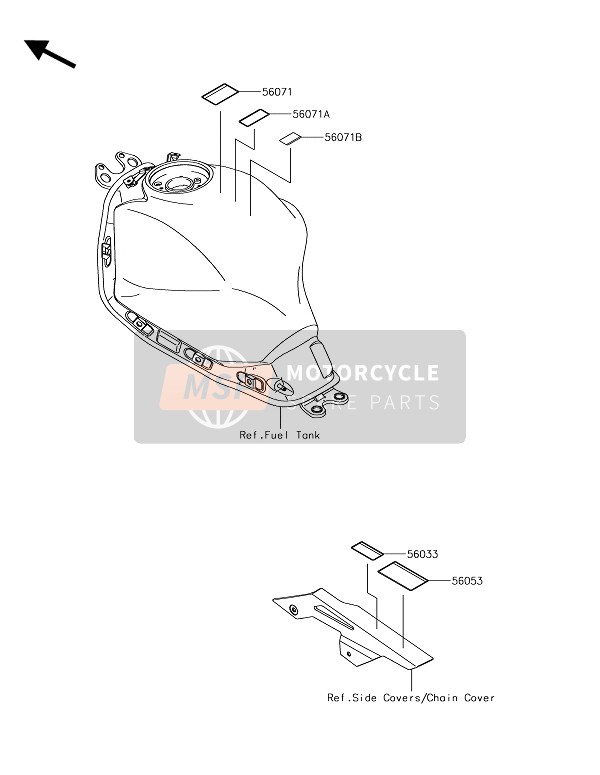 Kawasaki Z650 ABS 2017 Labels for a 2017 Kawasaki Z650 ABS