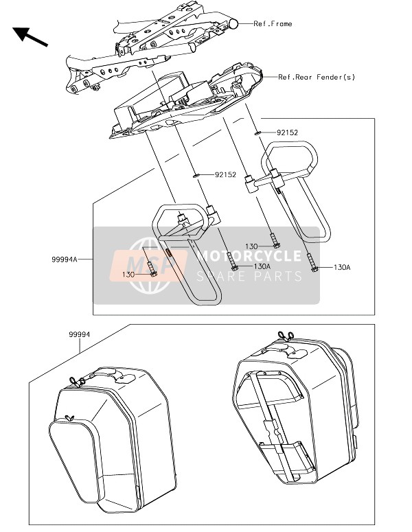 Kawasaki Z650 ABS 2017 Accessory (Pannier) for a 2017 Kawasaki Z650 ABS