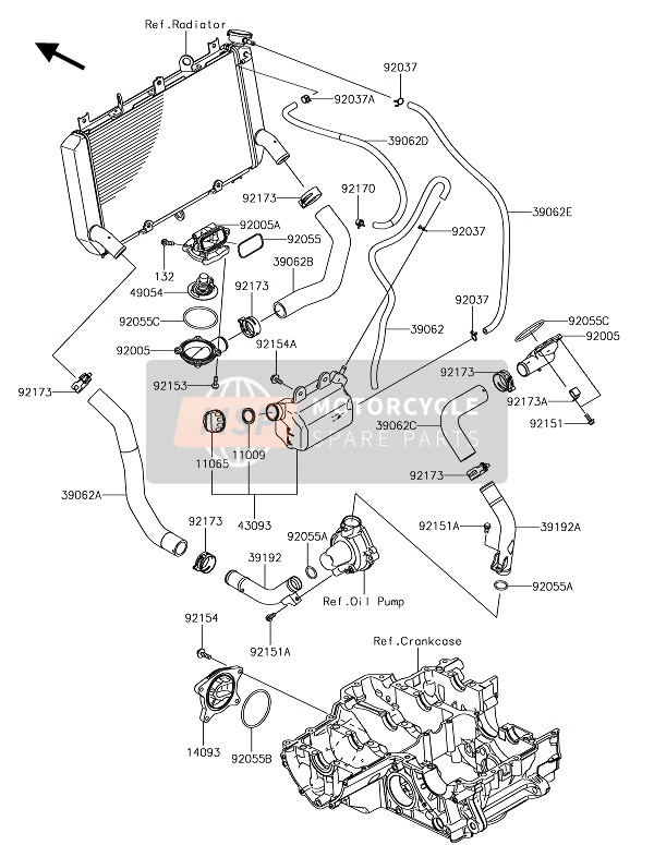 391920644, PIPE-WATER, Water PUMP-CYL, Kawasaki, 0