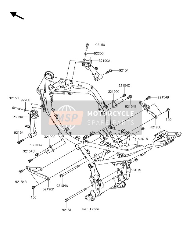 32190072418R, BRACKET-ENGINE, Rh, F.S.Bla, Kawasaki, 0