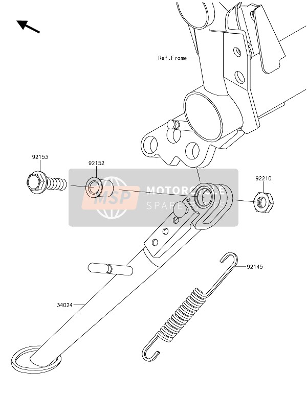 34024014118R, STAND-SIDE, F.S.Black, Kawasaki, 0