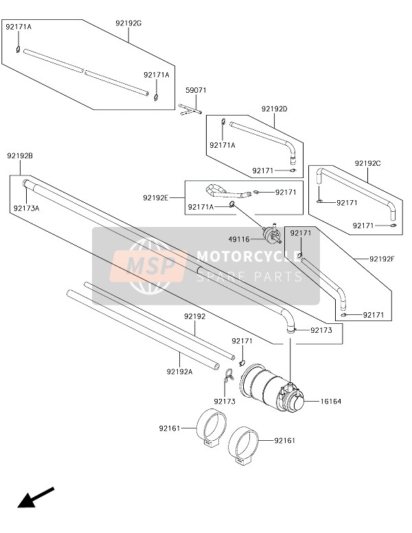 92173Y035, Clamp, Kawasaki, 1