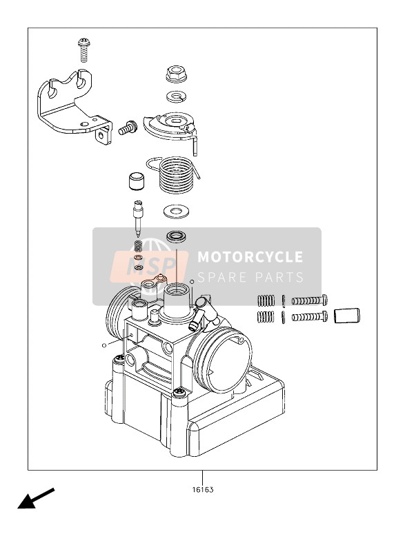 Kawasaki J125 2018 Gashendel voor een 2018 Kawasaki J125