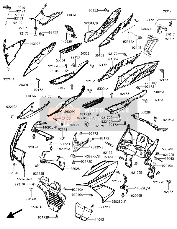 Kawasaki J125 2018 Leg Shield for a 2018 Kawasaki J125