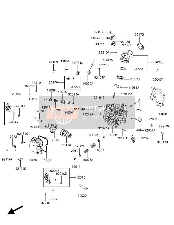 Kawasaki J300 2018 Cylinder Head for a 2018 Kawasaki J300