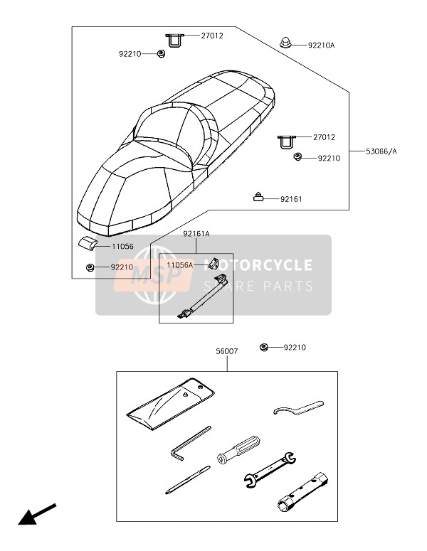 Kawasaki J300 2018 Asiento para un 2018 Kawasaki J300