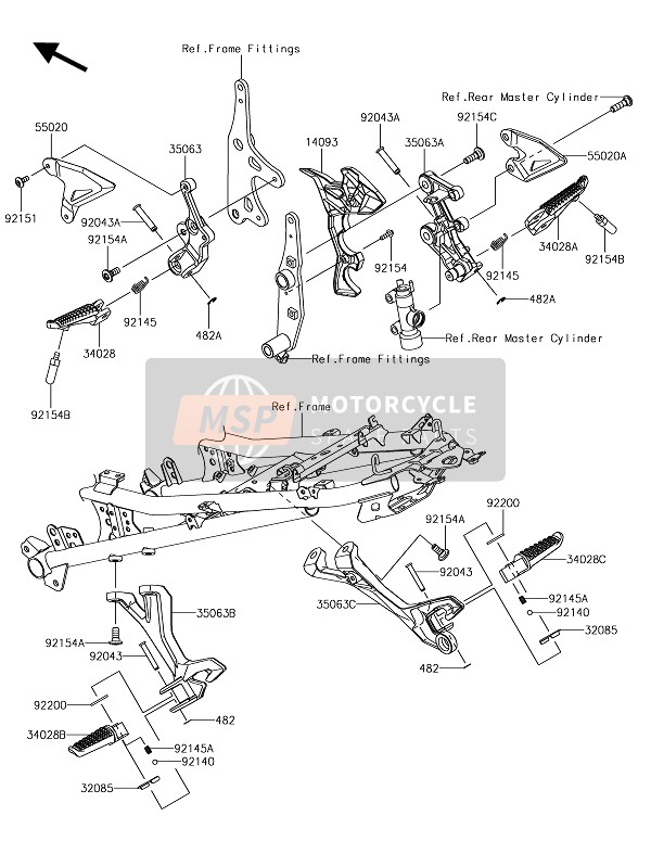 Kawasaki NINJA 400 2018 Footrests for a 2018 Kawasaki NINJA 400