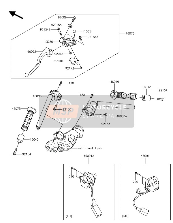 Kawasaki NINJA 400 2018 Handlebar for a 2018 Kawasaki NINJA 400