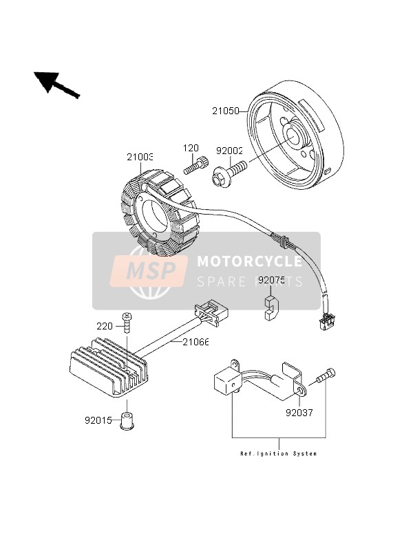 Kawasaki EL250 1996 Generator for a 1996 Kawasaki EL250