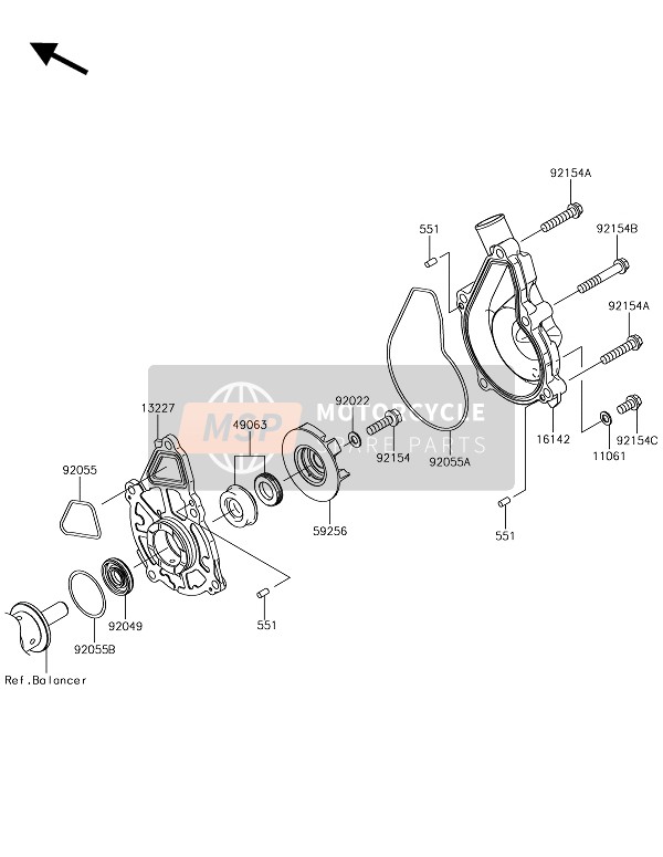 Kawasaki NINJA 650 2018 Bomba de agua para un 2018 Kawasaki NINJA 650