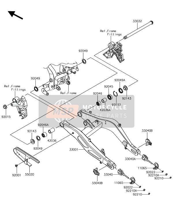 Kawasaki NINJA 650 2018 Braccio oscillante per un 2018 Kawasaki NINJA 650