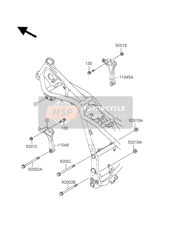 Kawasaki EL250 1996 Frame Fittings for a 1996 Kawasaki EL250