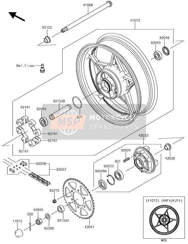 Kawasaki NINJA 650 2018 Rear Hub for a 2018 Kawasaki NINJA 650