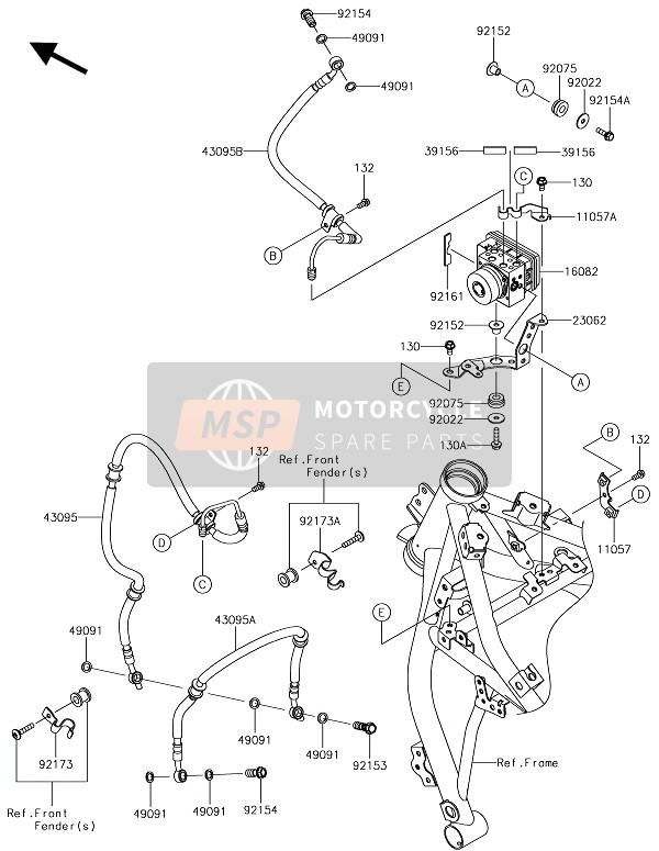 Kawasaki NINJA 650 2018 Tubazioni del freno per un 2018 Kawasaki NINJA 650