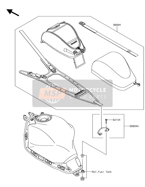 Kawasaki NINJA 650 2018 Accessorio (Borsa da serbatoio) per un 2018 Kawasaki NINJA 650