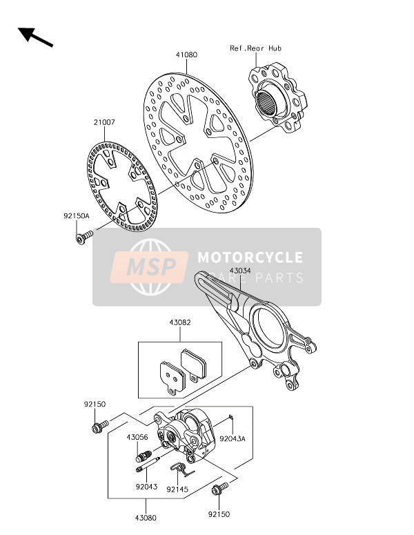 Kawasaki NINJA H2R 2018 Bremse hinten für ein 2018 Kawasaki NINJA H2R