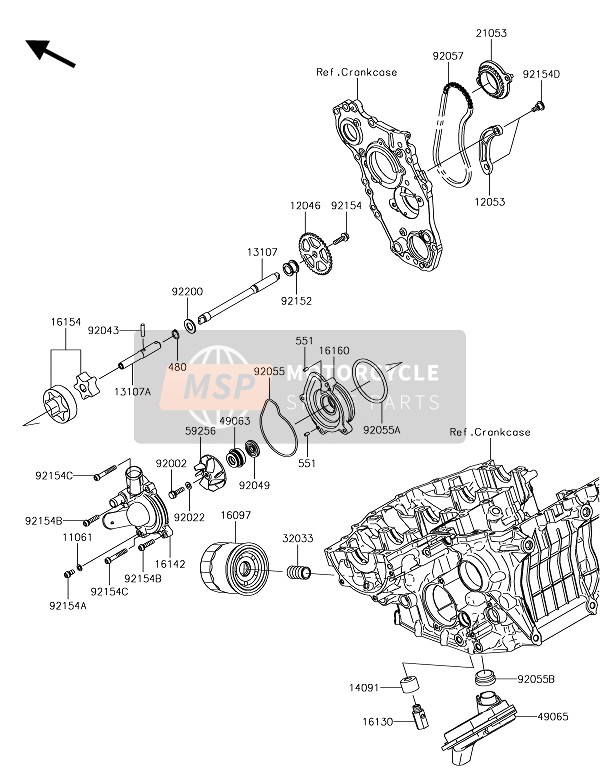 Kawasaki NINJA H2 2018 Oil Pump for a 2018 Kawasaki NINJA H2