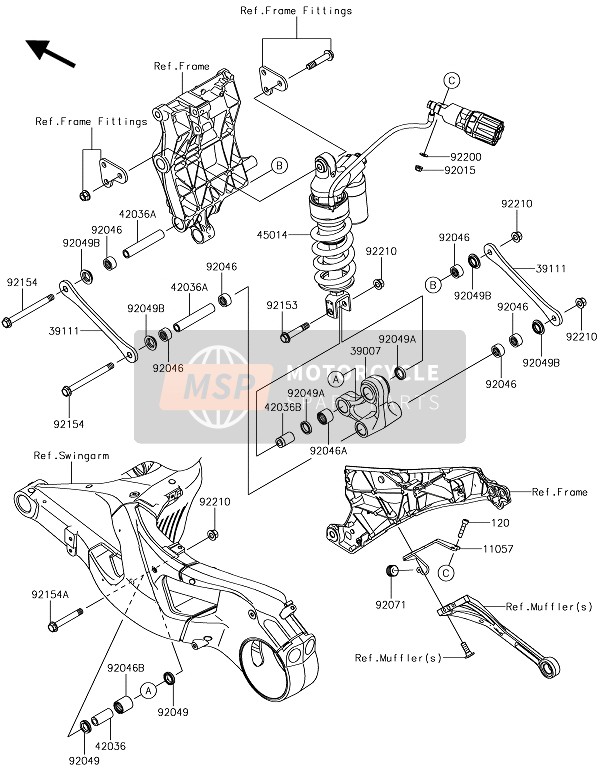 Kawasaki NINJA H2 2018 Sospensione & Ammortizzatore per un 2018 Kawasaki NINJA H2