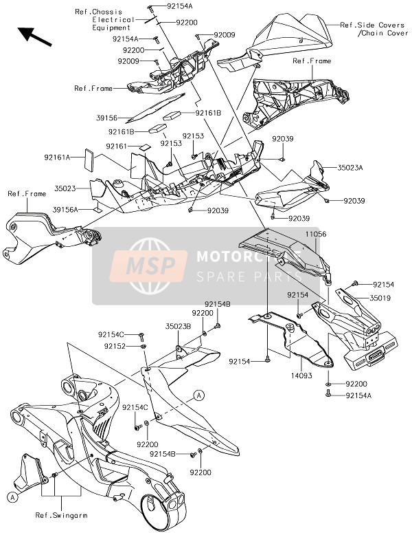 Kawasaki NINJA H2 2018 Guardabarros trasero(S) para un 2018 Kawasaki NINJA H2