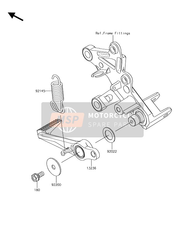 Kawasaki NINJA H2 2018 Brake Pedal for a 2018 Kawasaki NINJA H2