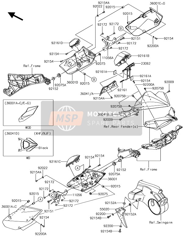 36041505653X, COVER-TAIL,M.C.S.Black, Kawasaki, 0