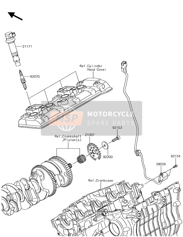 Kawasaki NINJA H2 SX 2018 ZÜNDANLAGE für ein 2018 Kawasaki NINJA H2 SX