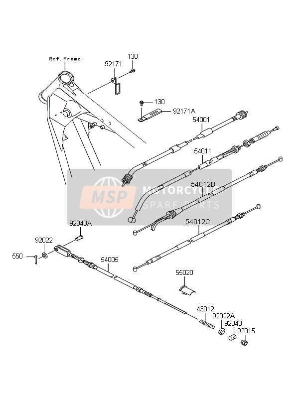 540120017, CABLE-THROTTLE,Opening, Kawasaki, 1