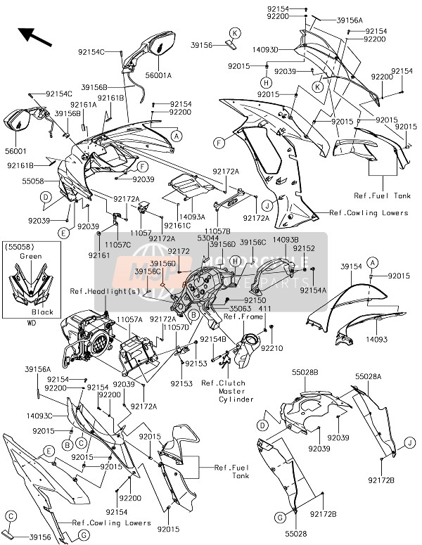 140930765, Cover,Inner Fairing,Lh, Kawasaki, 0