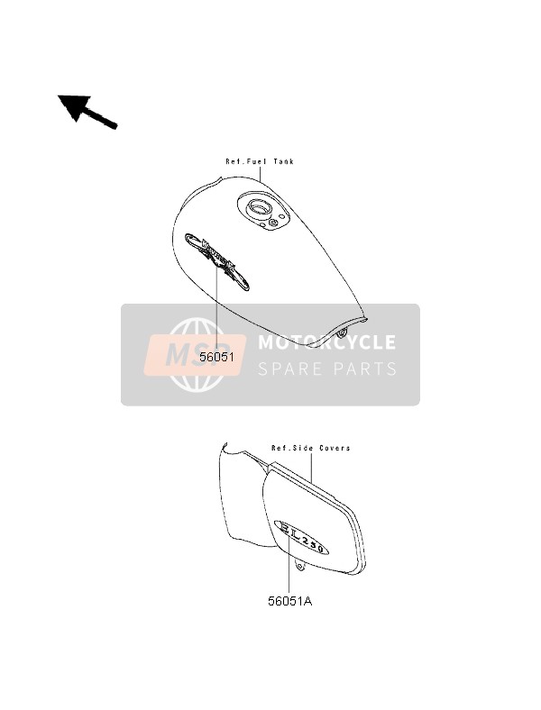 560511421, Mark,Side Cover,EL250, Kawasaki, 0