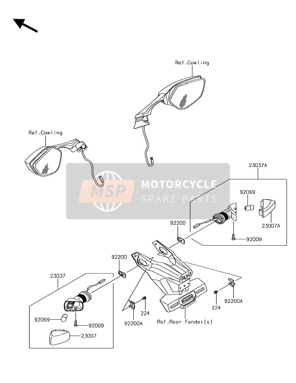 Kawasaki NINJA ZX-10R 2018 Señales de giro para un 2018 Kawasaki NINJA ZX-10R